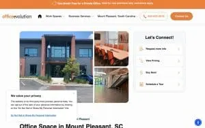 Office Evolution of Mt Pleasant website