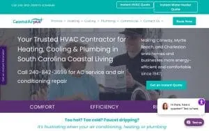 Coastal Air Plus of Charleston website