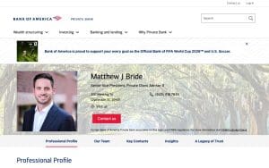 Bank of America Private Client Advisor Matthew Bride