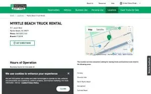 Enterprise Truck Rental of Myrtle Beach website