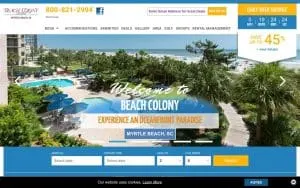 Beach Colony Resort website