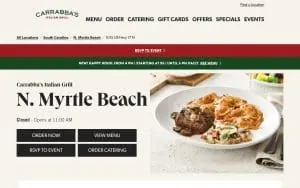 Carrabba's Italian Grill of North Myrtle Beach website