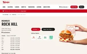 Bojangles of Rock Hill website