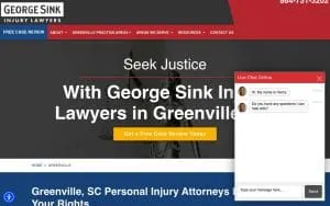 George Sink, P.A. Injury Lawyers of Greenville website