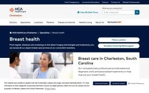 HCA Healthcare Trident Breast Center, A part of Trident Hospital website