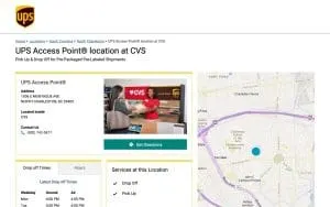 UPS Access Point location of North Charleston website