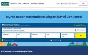 Alamo Rent A Car of Myrtle Beach website