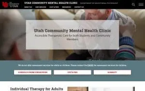 U of U Utah Community Mental Health Clinic website