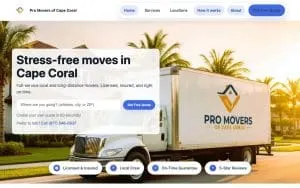Pro Movers of Cape Coral website