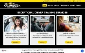 Exceptional Driver Training website