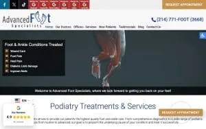 Advanced Foot Specialists website
