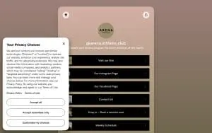 Arena Athletic Club website