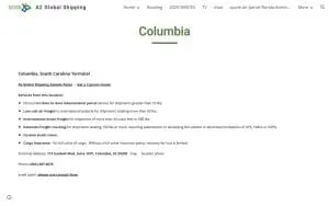 A2 Global Shipping - Columbia, South Carolina Terminal website
