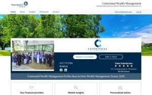 Centennial Wealth Management of Columbia website