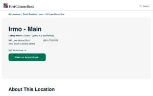 First Citizens Bank of Irmo website
