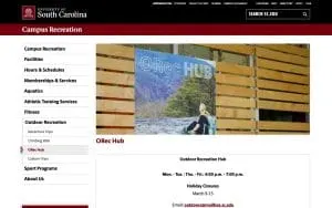 USC Outdoor Recreation Hub website