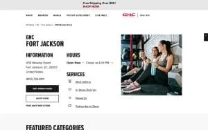 GNC of Columbia website