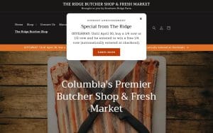 The Ridge Butcher Shop and Fresh Market website