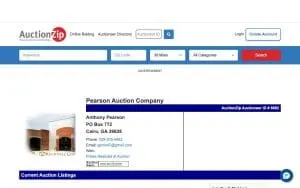 Pearson Auction Service website