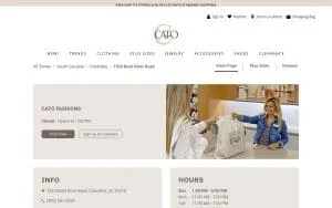 Cato Fashions of Columbia website