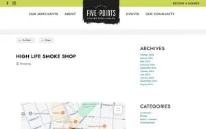High Life Smoke Shop of Columbia website