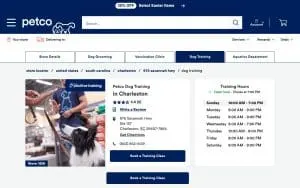 Petco Dog Training of Charleston website
