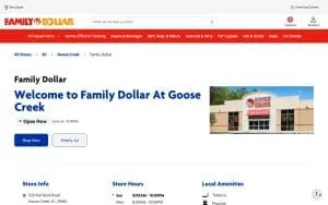 Family Dollar of Goose Creek website