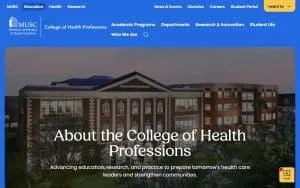 MUSC College of Health Professions, Bldg. D website