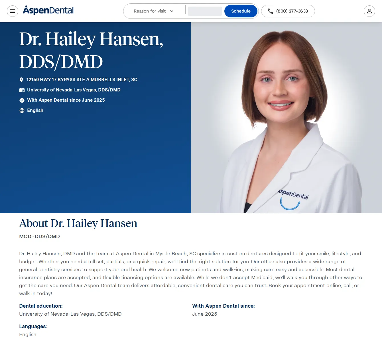Hailey Hansen, DDS, DMD